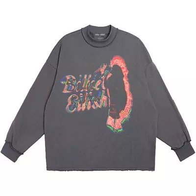 Buy Billie Eilish 'Neon Silhouette' Charcoal Grey Long Sleeve T Shirt - NEW OFFICIAL • 21.99£