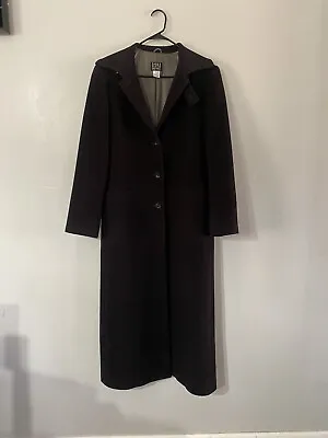 Buy Saks Fifth Ave Black Label Wool Long Pea Coat Jacket Size Medium • 113.99£