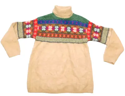 Buy Vtg Rafaella Size L~Angora Lambswool Blend Turtleneck Sweater~Fairisle~Pullover • 24.32£