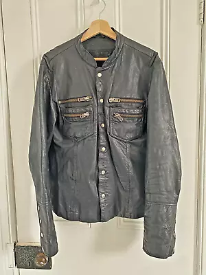 Buy All Saints Ramones Leather Shirt Jacket Size Large • 150£