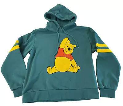 Buy DISNEY Winnie The Pooh Yarn Embroidered Hoodie Sweatshirt Green Long Sleeve Sz L • 12.30£