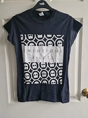 Buy Twenty One Pilots Ladies Mask Print Logo Graphic Tour Concert T-shirt Size Small • 10£