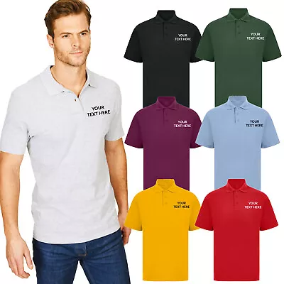 Buy Personalised Embroidered Your Text Polo T-shirt, Business Valentines Day Top • 8.99£