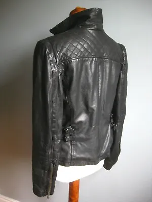 Buy Distressed Leather BIKER JACKET 14 12 Steampunk Military Indy Soft  Lamb IKKS  • 174.99£