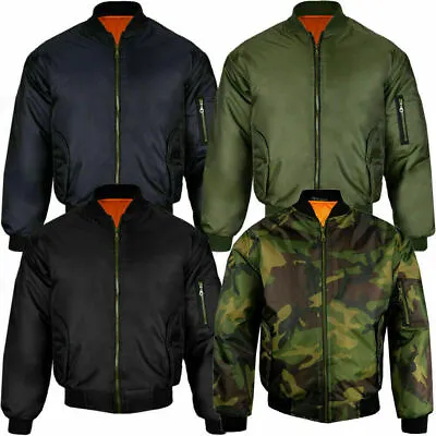 Buy MA1 Mens Classic Bomber Jacket Military Air Force Style Padded Biker Jacket S 5X • 22.95£