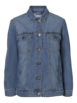 Buy Noisy May Med Blue Denim Jacket 27001426 Women's Size Small NEW • 18.48£