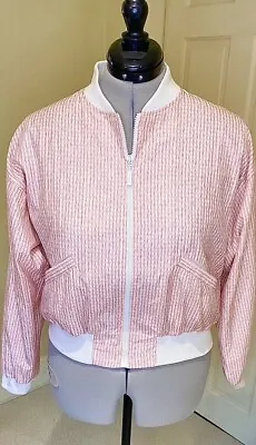 Buy M&S Women’s Tennis Sports Jacket Bomber Anorak 10-12 Pink Shell Lined NEW No Tag • 14£