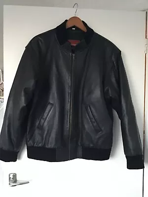 Buy Mens Black Vintage Leather XS Bomber Jacket • 25£