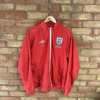 Buy Mens Red Full Zip England Football Umbro Lightweight Jacket Size Large • 15.95£