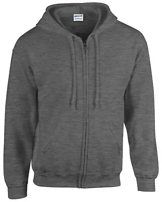 Buy Gildan Unisex Plain Full Zip Up Hoodie Sweatshirts | Heavy Blend Hooded Jumper • 26.03£
