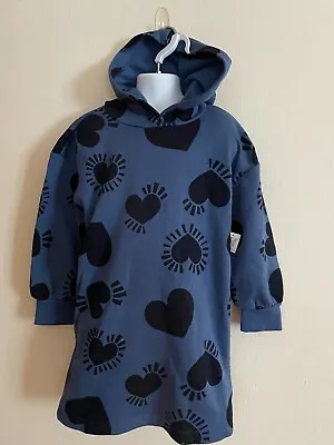 Buy Girl's Old Navy Dress Hoodie Long Sleeve, Olor Blue With Allover Hearts Size S • 16.34£