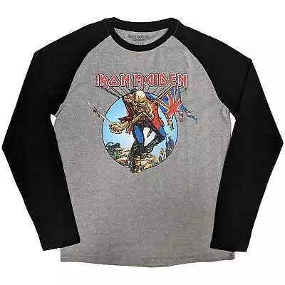 Buy Iron Maiden Unisex Raglan T-Shirt: Trooper Burst OFFICIAL NEW  • 19.88£