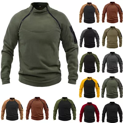 Buy Men Pullover Sweater Jacket Tactical Coat Army Combat Coat Police Warm Coats Top • 4.69£