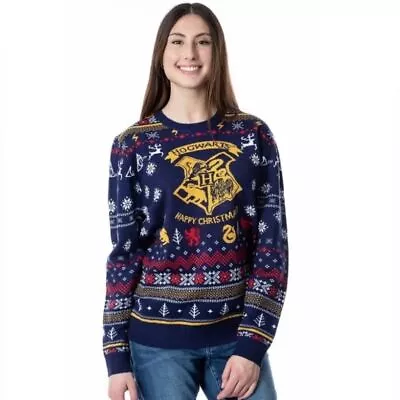 Buy Wizarding World Harry Potter Hogwarts Ugly Happy Christmas Sweater Size Small • 42.63£