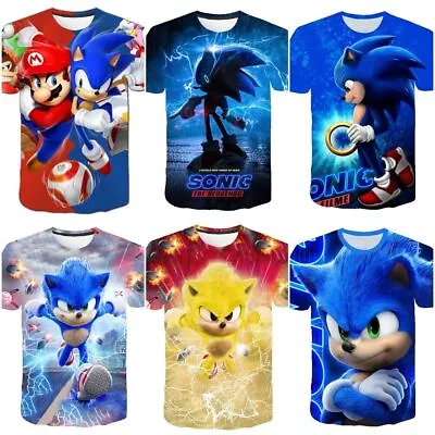 Buy Kids Adults Men Boys 3D Sonic The Hedgehog Casual Short Sleeve T-Shirt Top Tee • 7.46£
