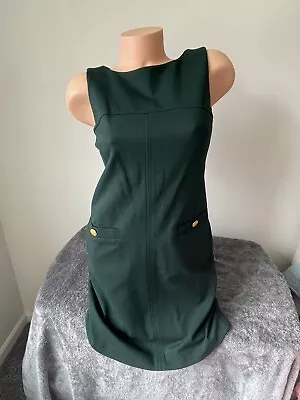 Buy Vince Camuto Dress Sz 4 Womans S Green  Pencil Jumper Uniform Style Crest Button • 23.62£