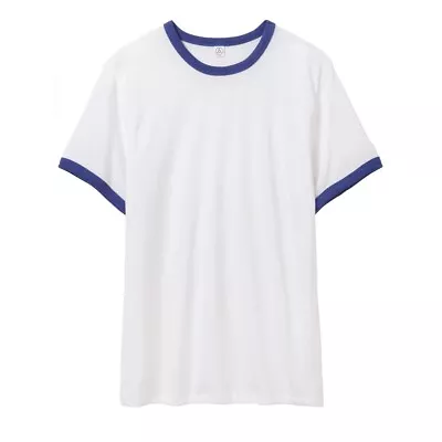 Buy Alternative Apparel Mens 50/50 Vintage Jersey Ringer T-Shirt RW7149 • 7.59£
