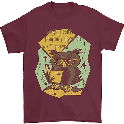 Buy Funny Book Reading Owl Bookworm Books Mens T-Shirt 100% Cotton • 9.48£