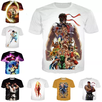 Buy Game Street Fighter Harajuku Women Men T-Shirt 3D Print Short Sleeve Tee Tops • 10.79£
