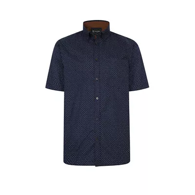 Buy KAM Jeanswear Men’s Dobby Short Sleeve Shirt With Pocket Collar Shirt 2XL-8XL • 32.55£