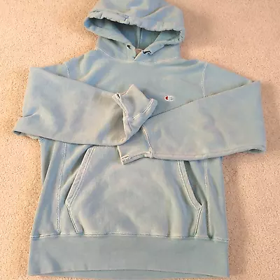 Buy Champion Hoodie Women's Small Blue Reverse Weave Baby Blue Pullover Distressed  • 20.79£