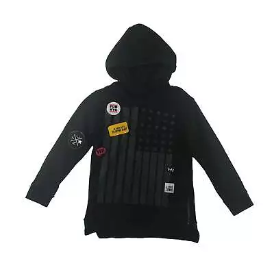 Buy Zara Hoodie 6 Years Black USA Flag With Embroidered Patches Cotton • 5£