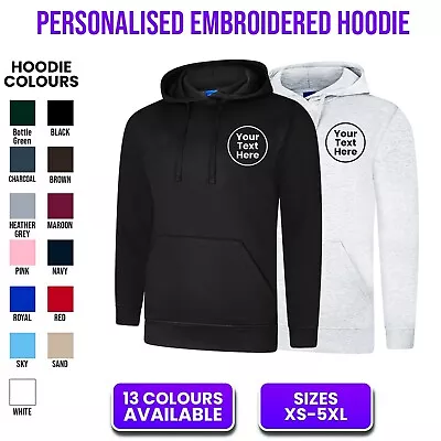 Buy Personalised Embroidered Uneek UX4 Hoodies Custom Pullover Hooded Sweatshirt • 16.49£