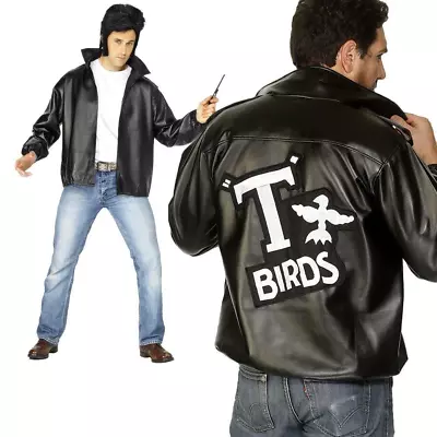 Buy Grease T-Bird Jacket Mens Danny T Bird 1950s 50s Fancy Dress Costume Outfit • 35.99£