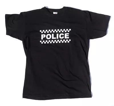 Buy Police T Shirt, Humorous Funny Style Black Fancy Dress Cotton Tee  • 5.30£