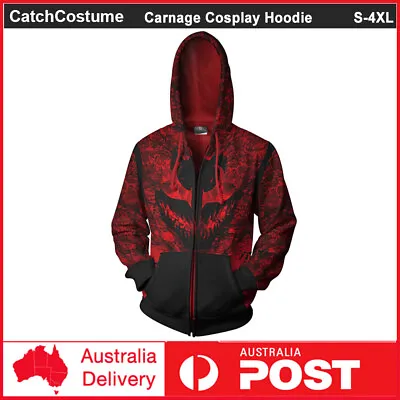 Buy Venom 2 Let There Be Carnage Hoodie Cosplay Costume Zipper Sweatshirt Jumper • 25£
