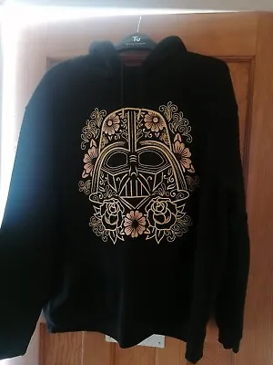 Buy Rare Disneyland Paris Star Wars Darth Vader Gold Floral Embroidered Hoodie... • 45.99£