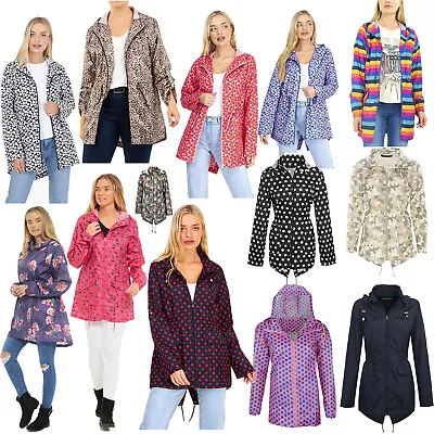 Buy Ladies Rain Mac Womens Shower Raincoat Girls Fishtail Festival Kagool Jacket Top • 13.99£