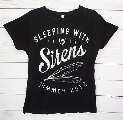 Buy Sleeping With Sirens Summer 2013 Tour Shirt Ladies Size XL Black Feather Band • 17.95£
