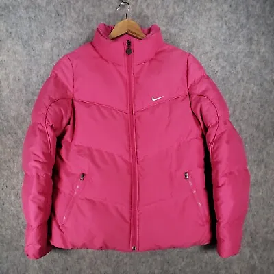 Buy Vintage Nike Jacket Womens 10 Pink Y2K Puffer Down Fill Swoosh Logo Streetwear • 34.95£