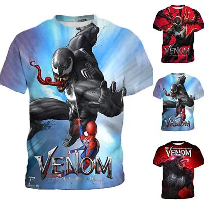 Buy Kids Spiderman Venom 3D T-Shirt Boys Girls Casual Cartoon Short Sleeve Tee Shirt • 10.41£