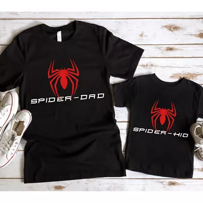 Buy Spider-Dad & Spider-Kid Matching Black T-Shirts • 12.99£