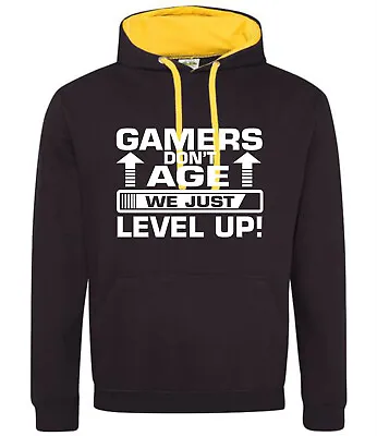 Buy Mens Gaming Hoodie Hoody Hooded Sweatshirt Gamers Dont Age We Level Up Gifts • 18.99£