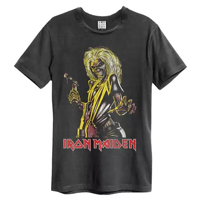 Buy Amplified Iron Maiden Killers Mens Charcoal T Shirt Iron Maiden Classic Tee • 19.95£