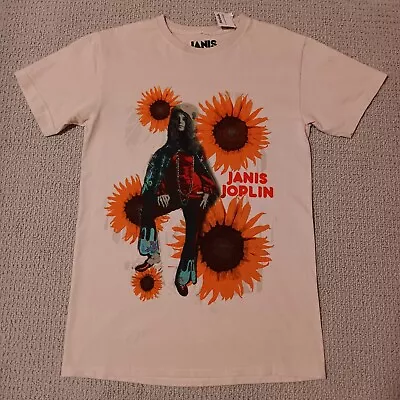 Buy NWT Janis Joplin Beige Short Sleeve Pullover Crew Neck  T-Shirt Womens Size S • 14.17£