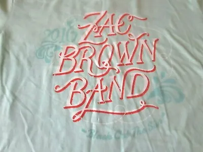 Buy ZAC BROWN BAND 2016 Black Out The Sun Tour Concert T-Shirt Sea Green Women's XL • 14.15£