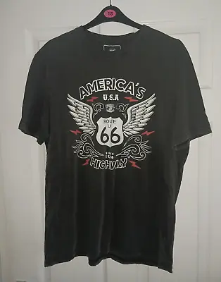 Buy Mens Route 66 XL T- Shirt Charcoal • 20£