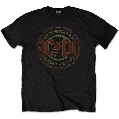 Buy AC/DC T-Shirt Est 1973 Rock ACDC Band Official Black New • 14.95£