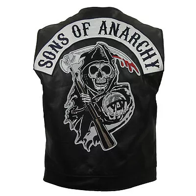 Buy New Mens SOA Son Of Anarchy Biker Club Leather Vest • 59.99£
