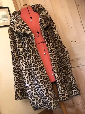 Buy Leopard Faux Fur Swing Coat Plus Oversized Rockabilly Retro Pin Up Vintage Style • 35£