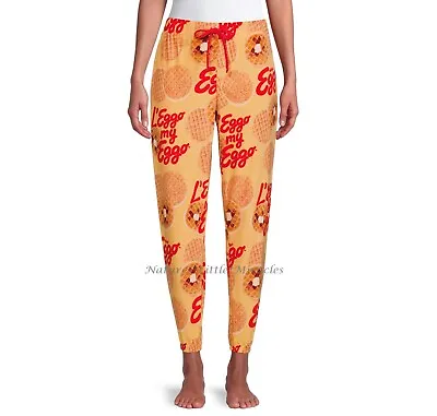 Buy Eggo Waffles Womens Pajamas Pants Size S- 3X Plus Jogger Stranger Things Netflix • 26.48£