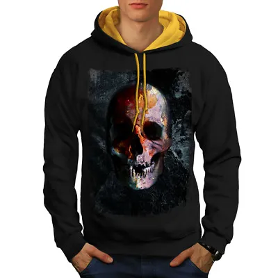 Buy Wellcoda Skull Head Evil Grave Mens Contrast Hoodie, Devil Casual Jumper • 32.99£
