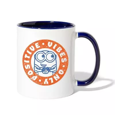 Buy Minions Merch Bob Positive Vibes Two-Tone Mug, One Size, White/cobalt Blue • 17.99£