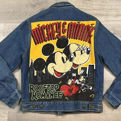 Buy VTG 90’s Mickey Minnie Mouse Denim Jean Jacket - Size Medium M - Rooftop Romance • 82.87£