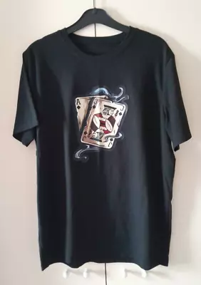 Buy Black T Shirt ** Logo Of  2 Playing Cards [ace Of Spades And Jack Of Spades] • 2.08£