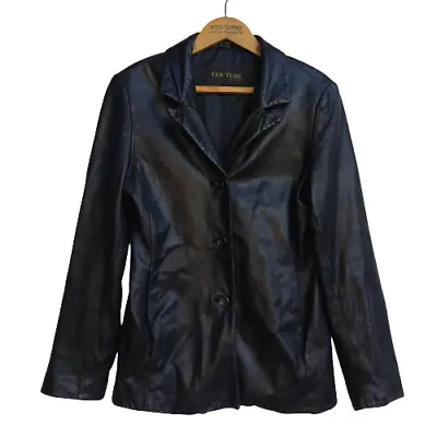 Buy Vintage 90s Y2K Black Leather Jacket Size S Couture Lambskin Emo Goth Matrix • 56.98£